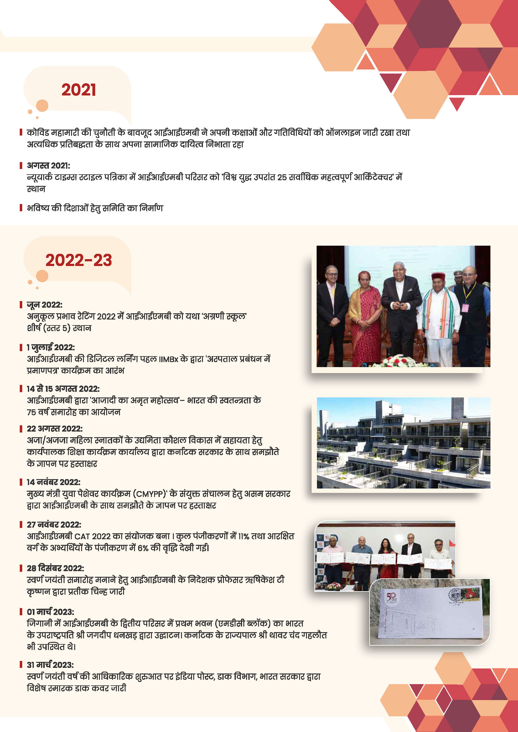 IIMB Timeline